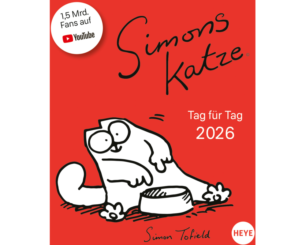 HEYE Abreisskal. Simons Katze 2026 23016+26 1T/1S DE 11x14cm