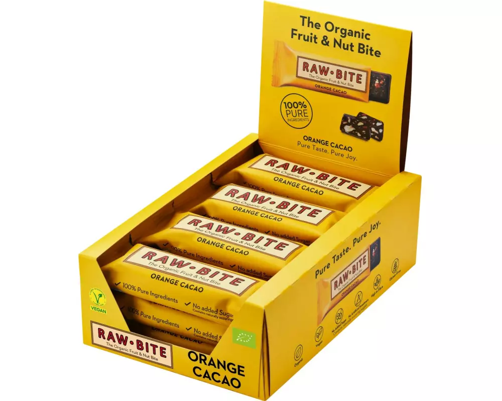 Rawbite Rohkostriegel Orange Cacao 12 x 50 g