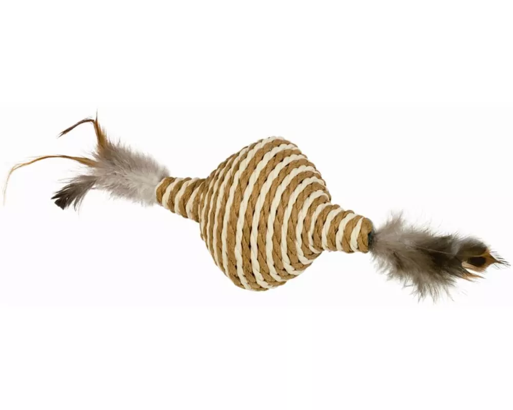 Nobby Katzen-Spielzeug Kreisel mit Rassel und Federn, 11 cm