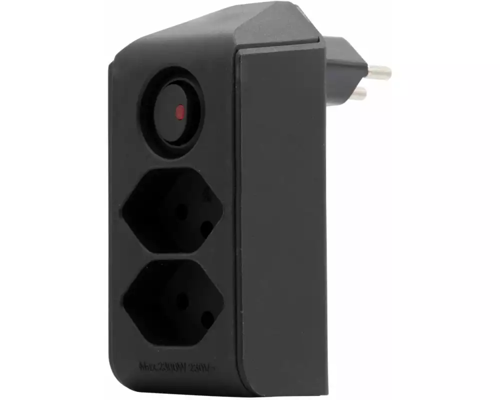 Brennenstuhl Abzweigstecker 2 x T13, 300° drehbar, Schwarz