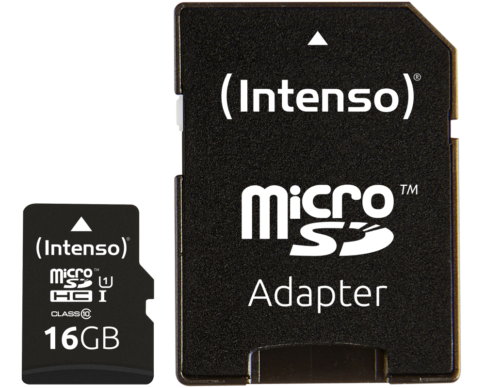 INTENSO Micro SDHC Card PREMIUM 16GB 3423470 with adapter, UHS-I