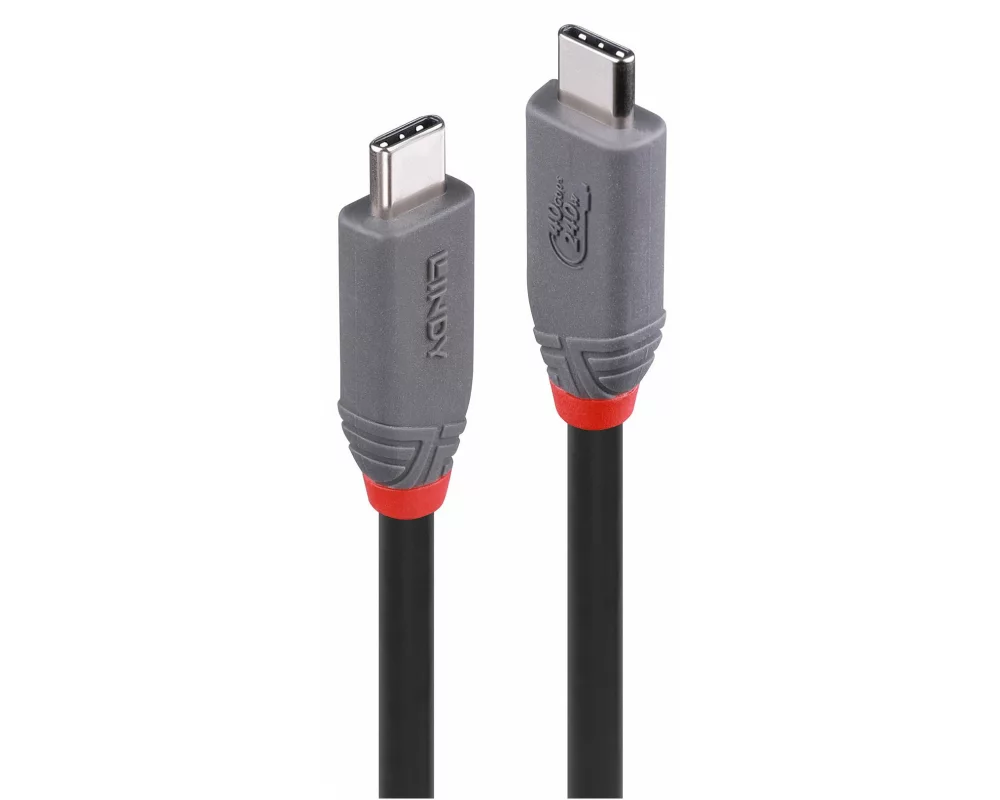 LINDY 0.8m USB 4, 240W, Type C Cable, Anthra Line