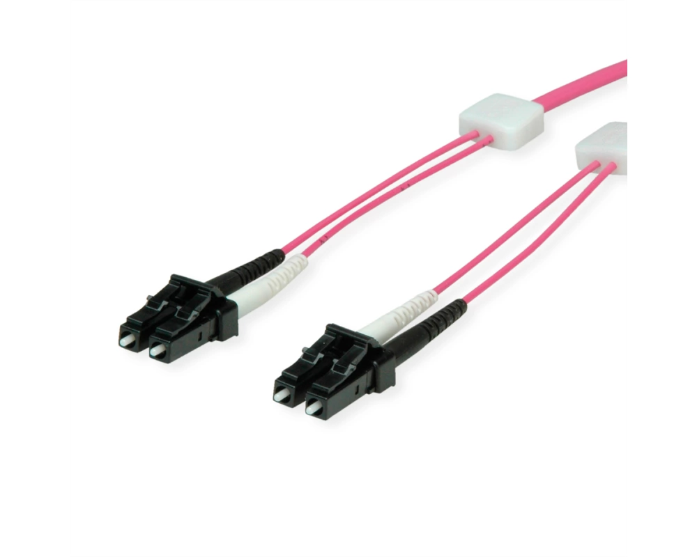 EasyLan LWL-LED-Patchkabel duplex 50/125µm OM4, LC/LC, violett, 1 m