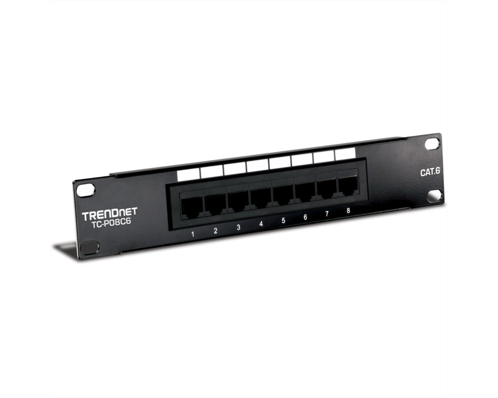 TRENDnet TC-P08C6 10" Patch Panel, 8-Port Cat. 6 Unshielded