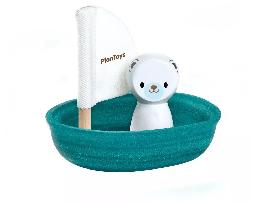 Plantoys Segelboot – Eisbär Holz