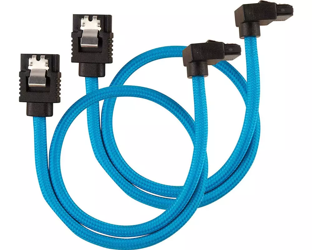 Corsair SATA3-Kabel Premium Set Blau 30 cm gewinkelt