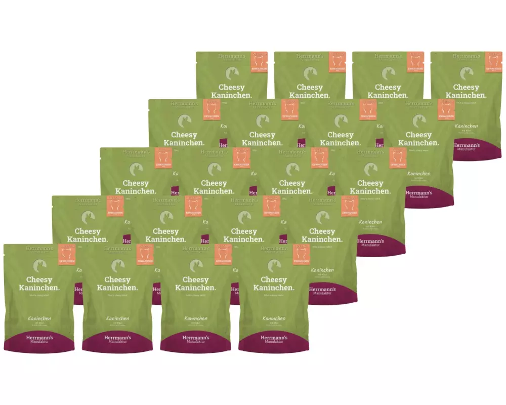 Herrmann's Nassfutter Kaninchen und Käse, 20 x 100g