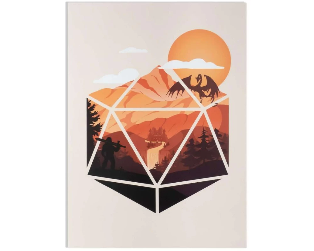 Glass Staff Grusskarte The D20 Hero Orange