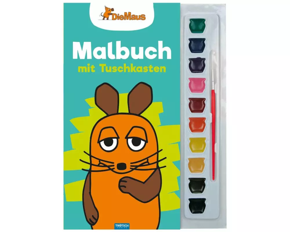 Trötsch Die Maus Malbuch mit Tuschkasten und Pinsel
