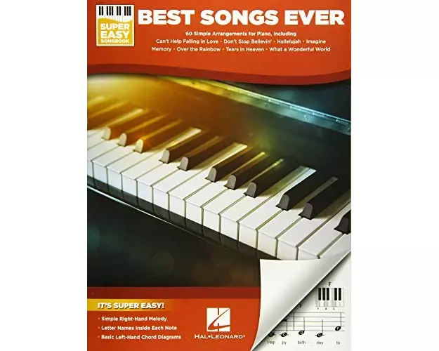 Best Songs Ever Super Easy Piano Songbook - Beginner Piano Book for Adults and Kids with 60 Classic Songs - Piano Sheet Music Book with Lyrics
