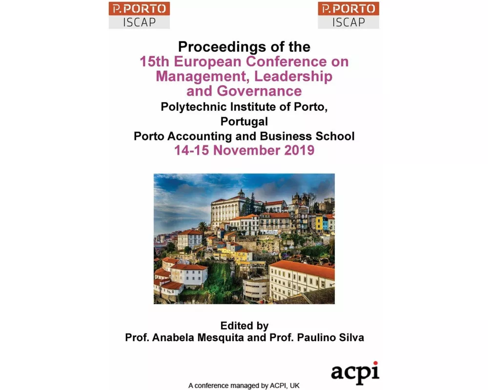 ECMLG19 - Proceedings of the 15th European Conference on Management, Leadership and Governance