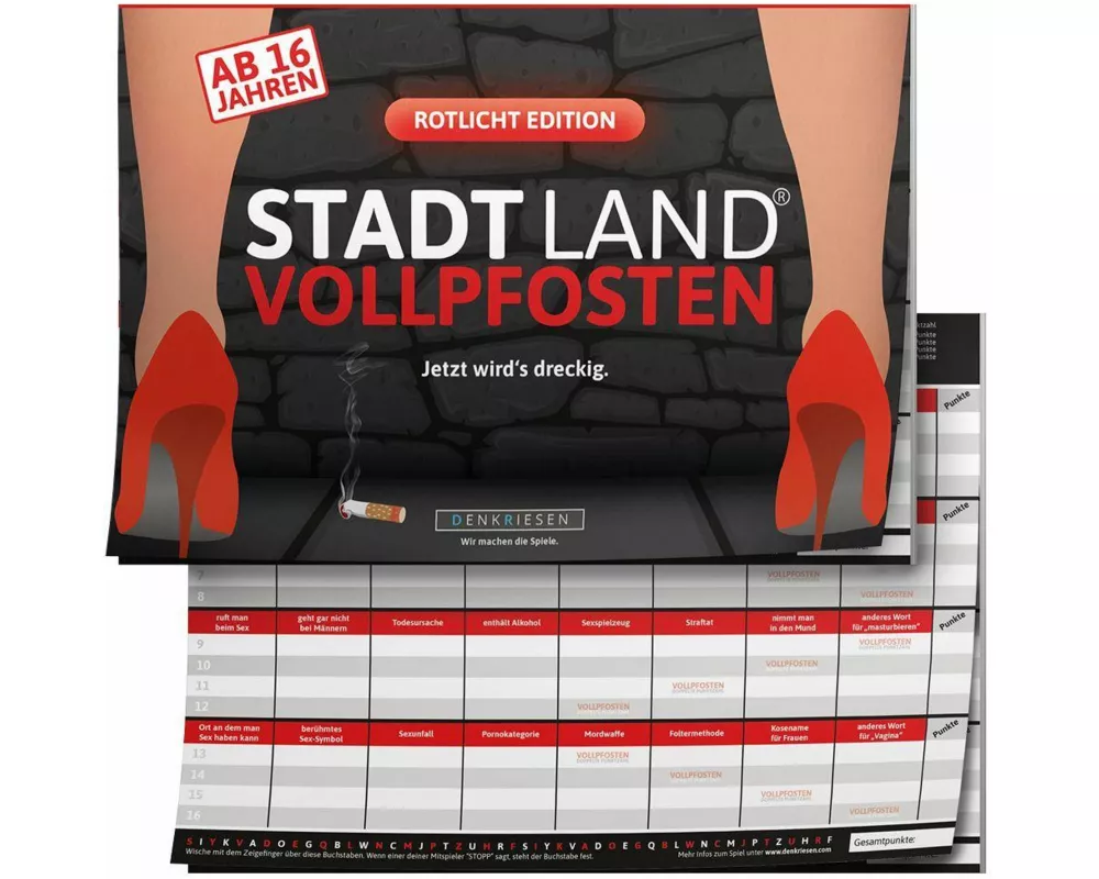 Stadt Land Vollpfosten - Rotlicht Edition - Ab 16 Jahren