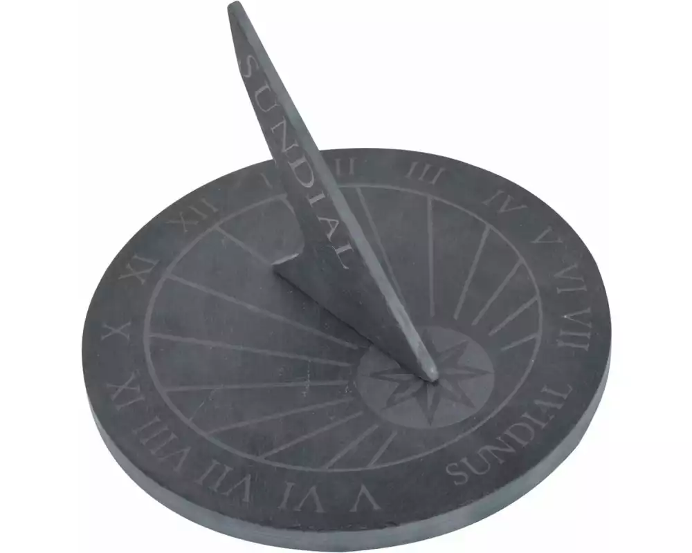 Esschert Design Sonnenuhr rund Schiefer