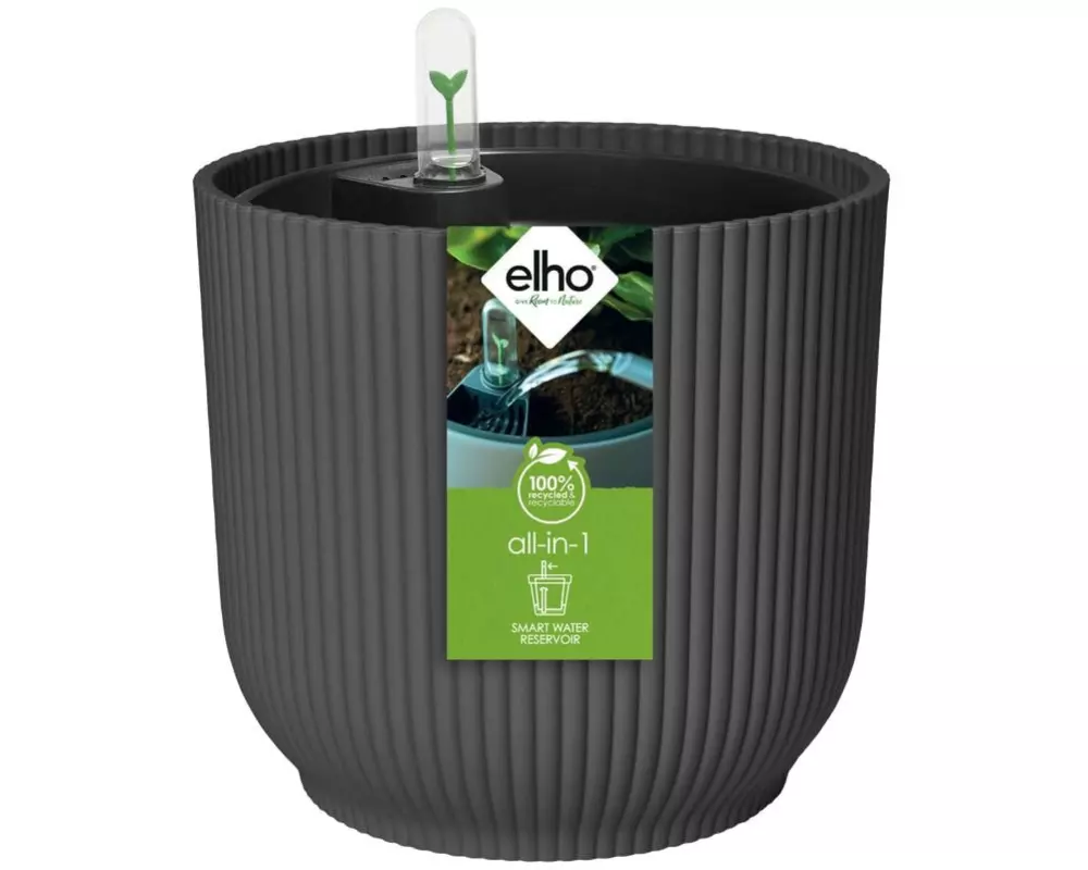 Elho Blumentopf All-in-1 Vibes Rund 18 + Swi 17 Schwarz