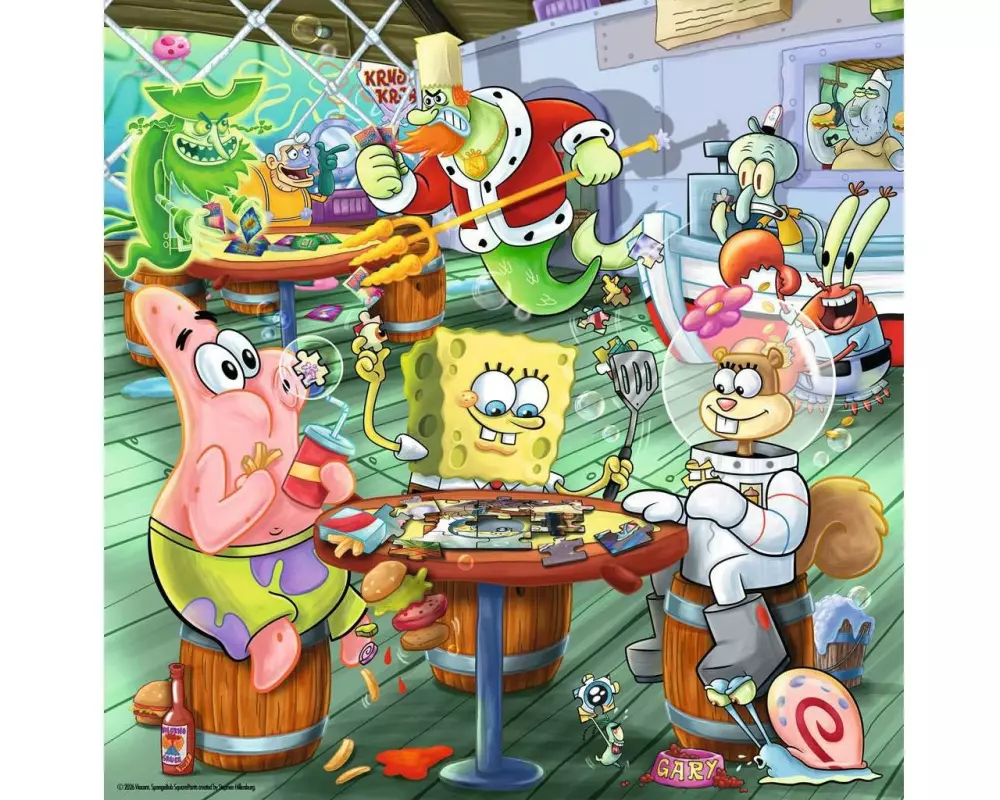 Ravensburger Puzzle SpongeBob – Spieleabend in der Krossen Krabbe