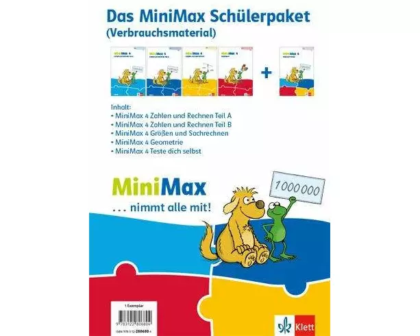 MiniMax 4. Paket für Lernende (5 Hefte: Zahlen und Rechnen A, Zahlen und Rechnen B, Größen und Sachrechnen, Geometrie, Teste-dich-selbst) - Verbrauchs