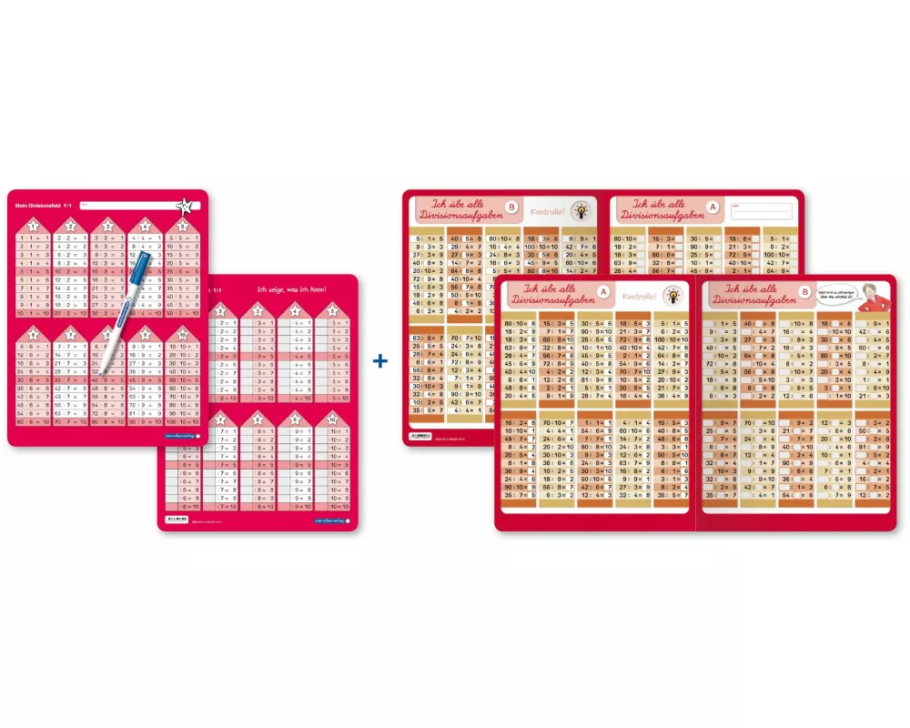Ich übe alle Divisionsaufgaben + Mein Divisionsfeld im Set mit Stift
