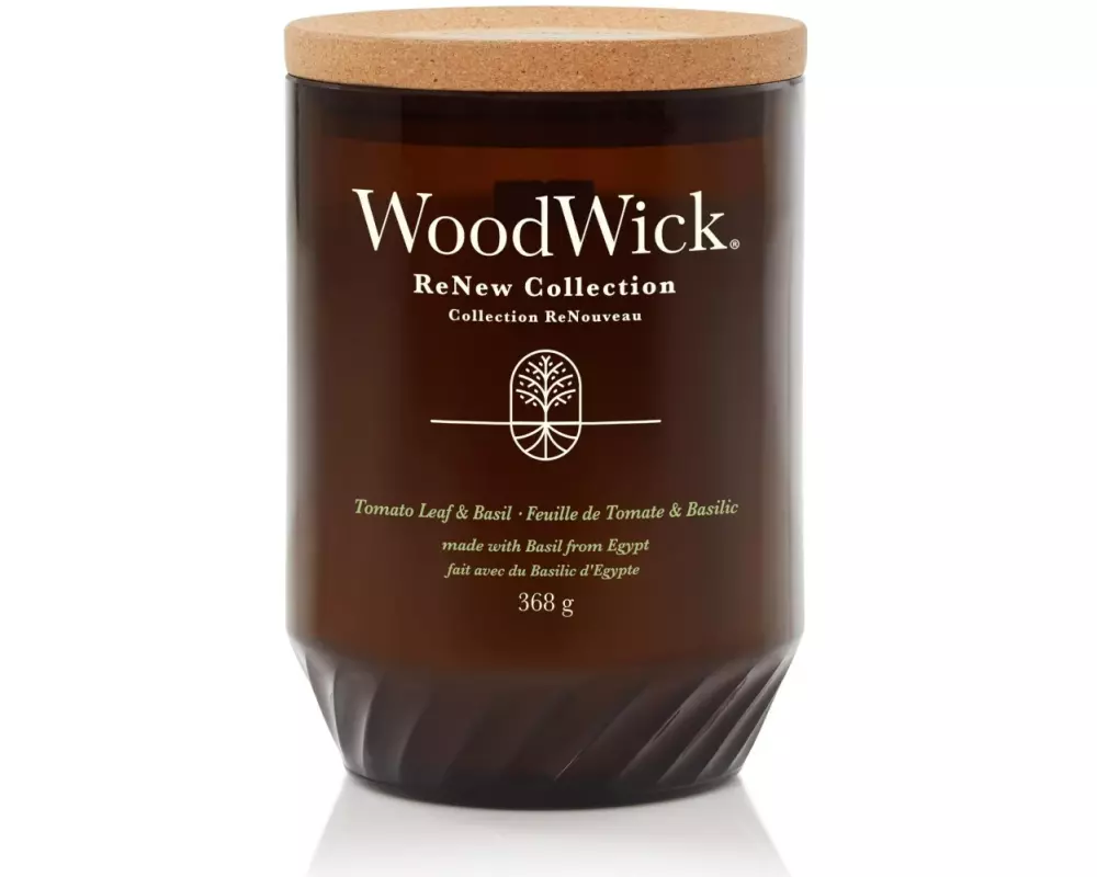 Woodwick Duftkerze Tomato Leaf & Basil ReNew Large Jar