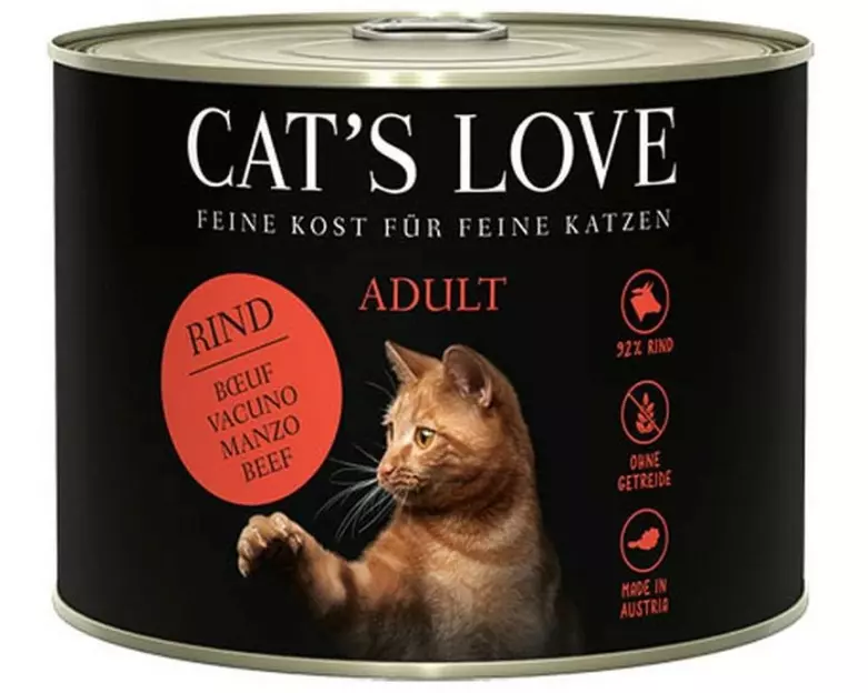 Cat's Love Nassfutter Adult Rind Pur, 200 g