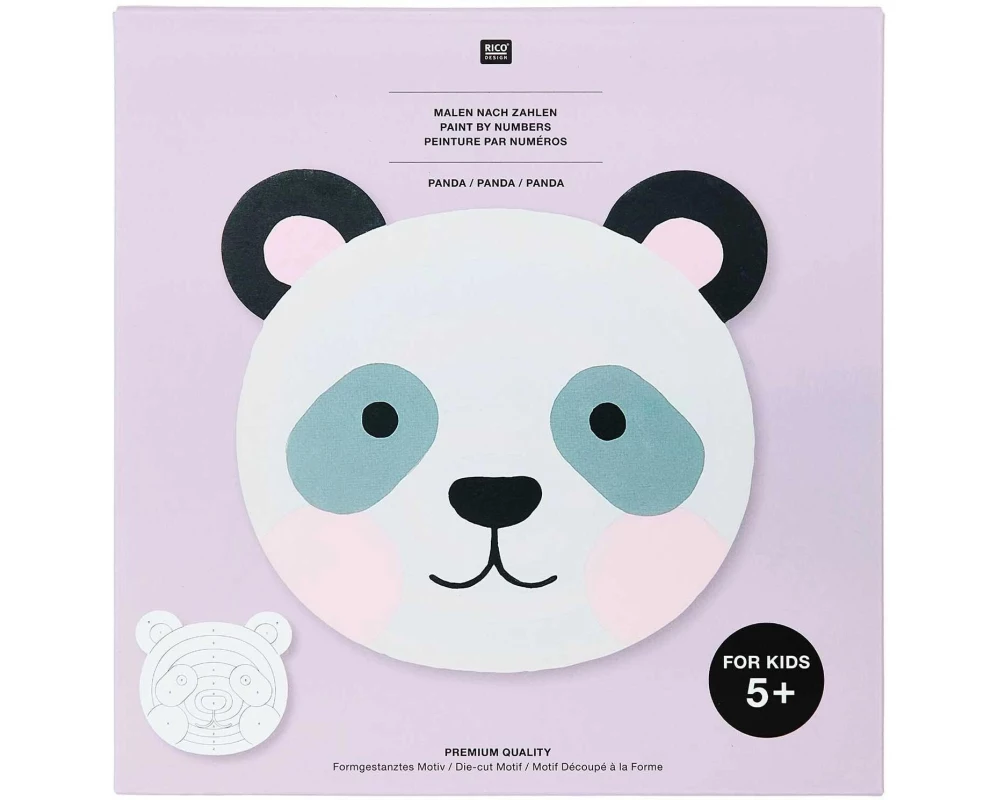 Rico Design Malen nach Zahlen 12-teilig, Panda