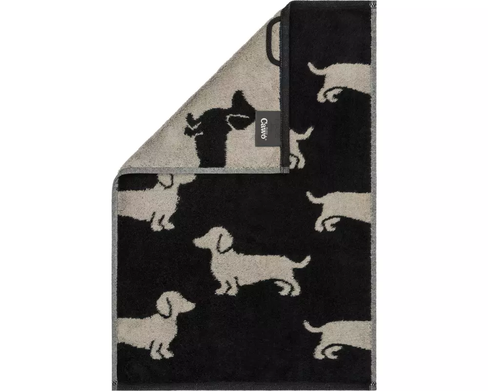 Cawö Gästetuch We Love Dogs Dogs, 30 x 50 cm, Schwarz