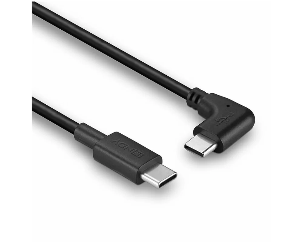 LINDY 1m USB 2.0, Type C Cable, 90 Right Angle