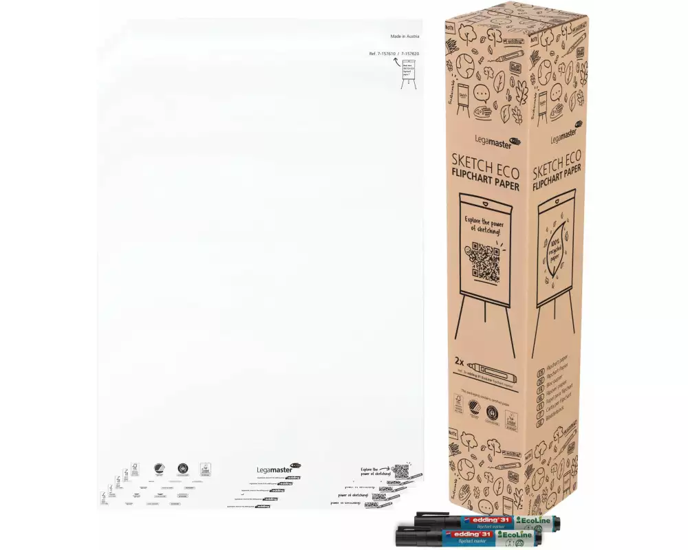 Legamaster Papierblock SKETCH ECO 65 x 98 cm Hochweiss 5 Stück