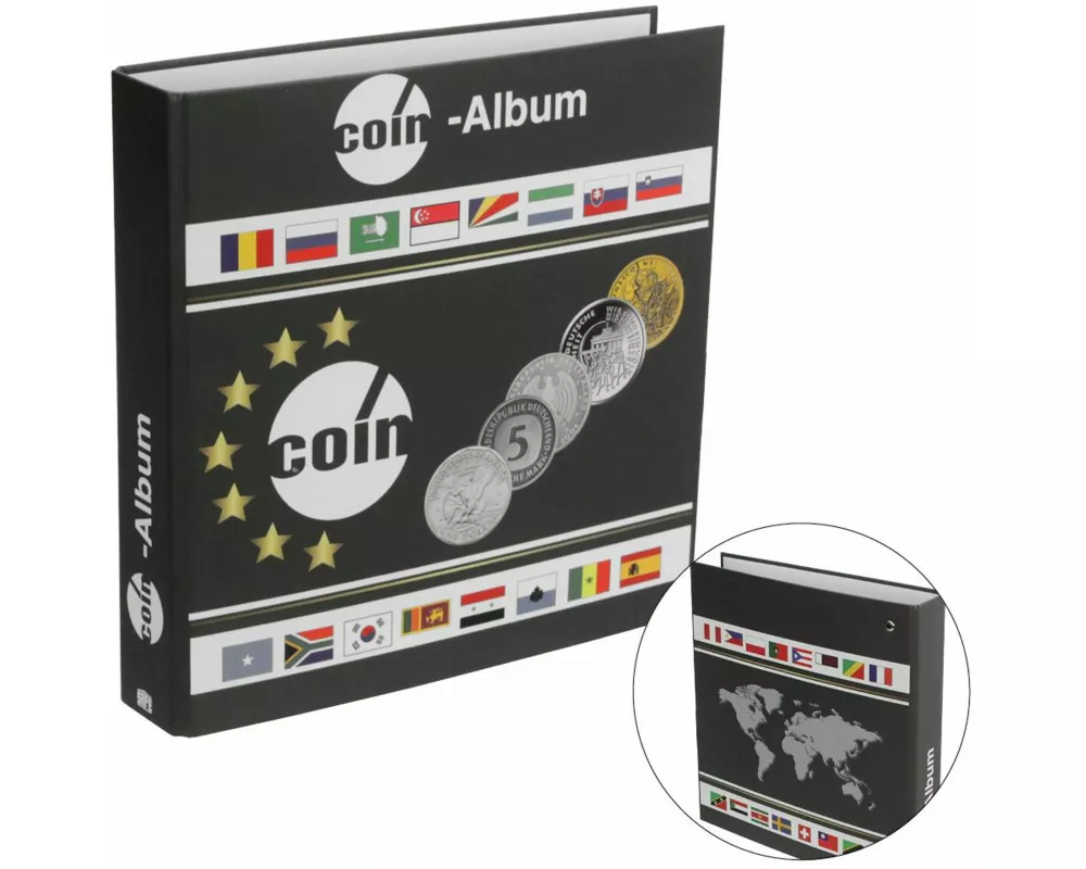 Münzenalbum für Münzen aus aller Welt für verschiedene Münzengrössen. Leerordner ohne Inhalt