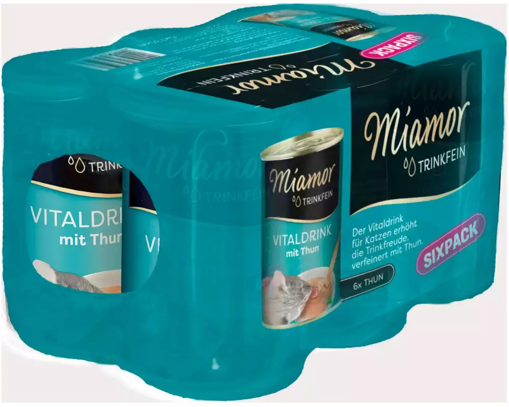 Miamor Katzen-Snack Dose Trinkfein Vitaldrink Thunfisch, 6 x 135 ml