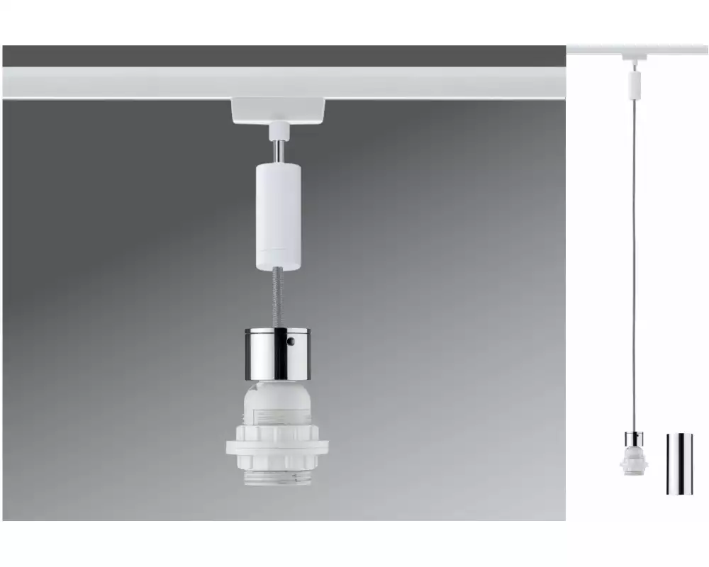 Paulmann Pendelleuchte Urail 2Easy Basic, 1 x E27, 20 W, Weiss/ Chrom
