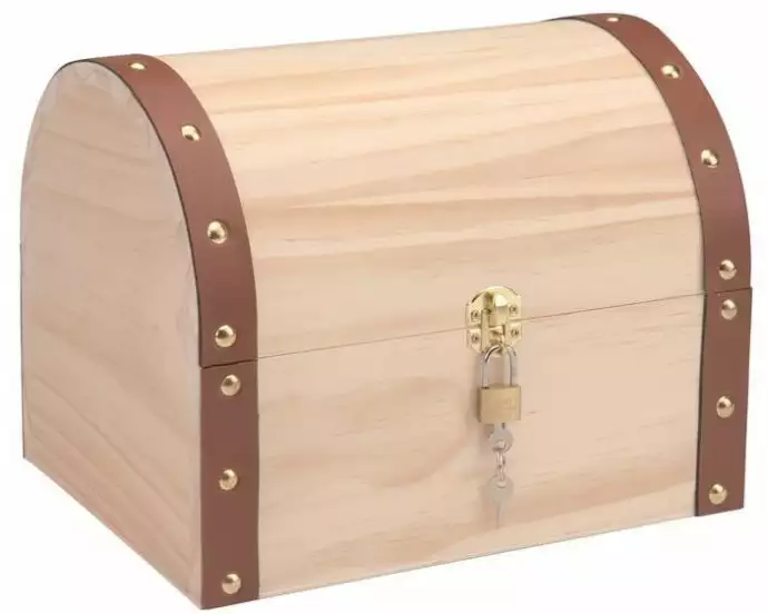 Glorex Holzartikel Schatztruhe mit Sicherheitschloss