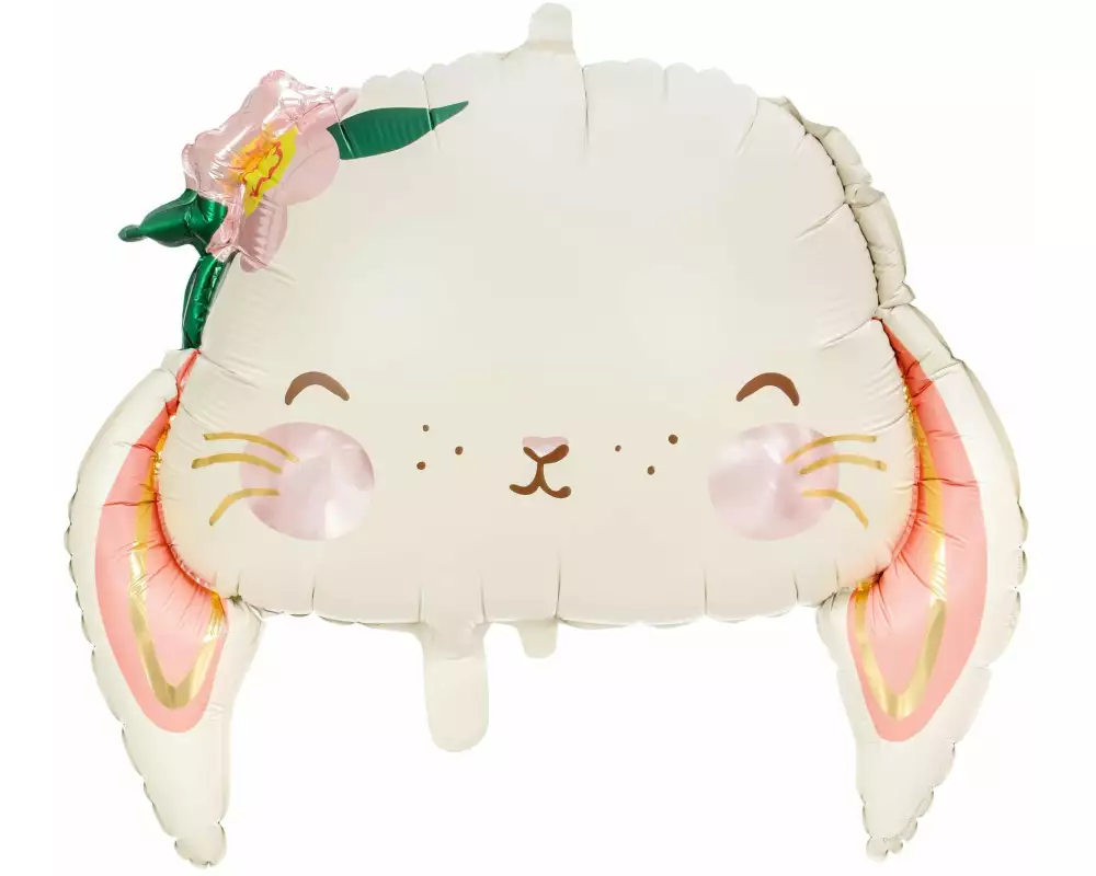 Partydeco Folienballon Kaninchen 65 x 55 cm, Mehrfarbig