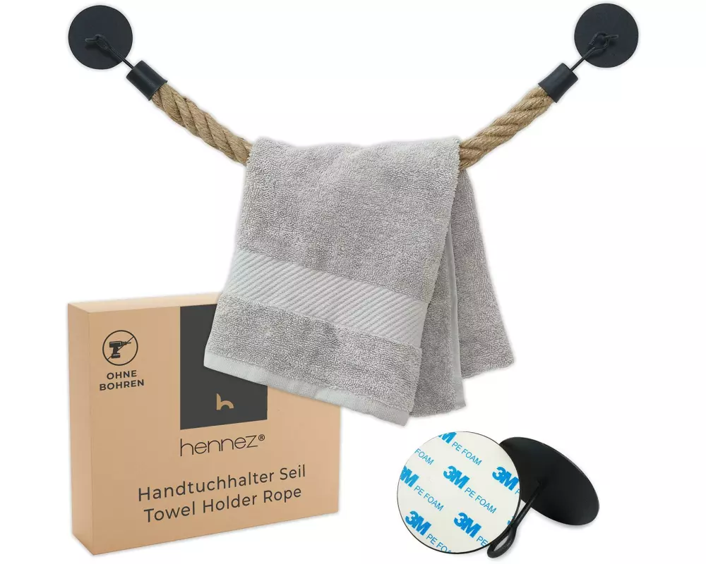 Hennez Handtuchhalter Anton 53 cm, Braun/Schwarz