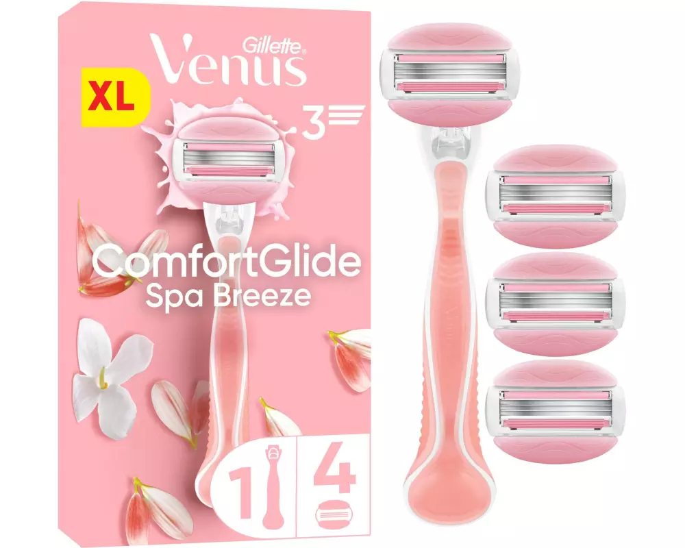 Gillette Venus Damenrasierer ComfortGlide Spa Breeze 4er + Handstück
