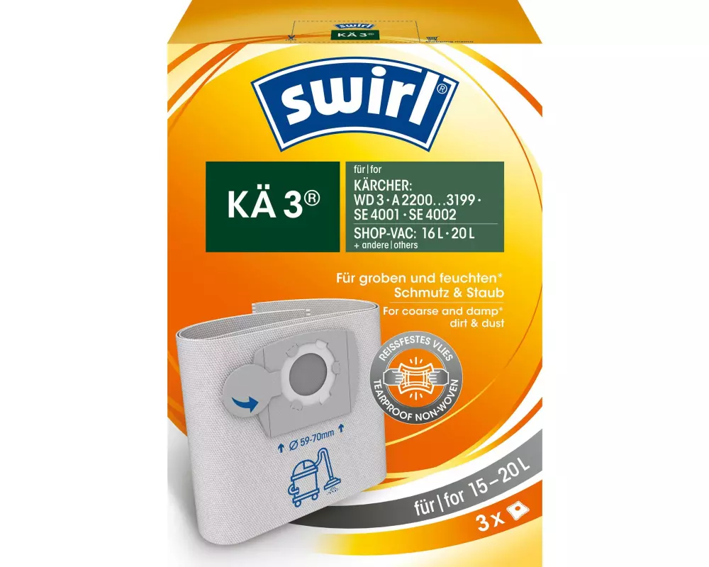 Swirl Staubfilterbeutel KA 3.0 3 Stück