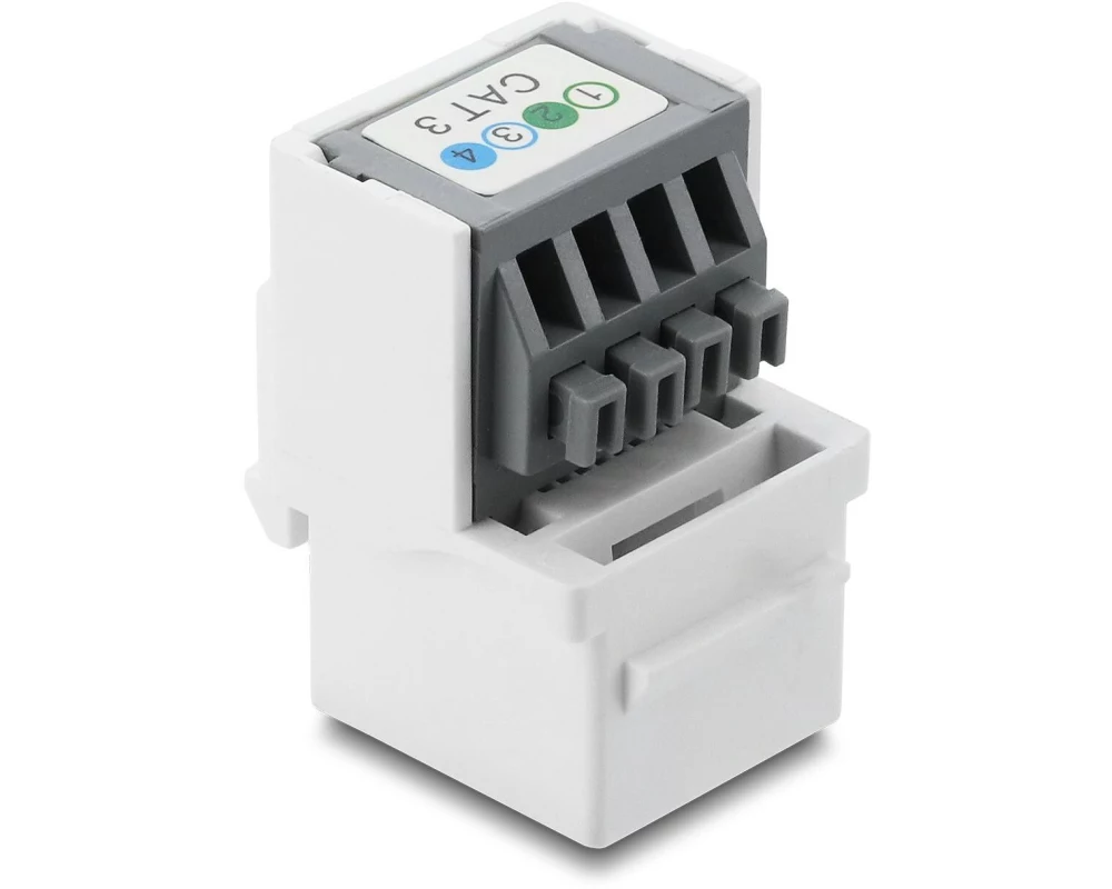 Delock Keystone-Modul RJ11 Buchse zu Terminalblock 4 Pin