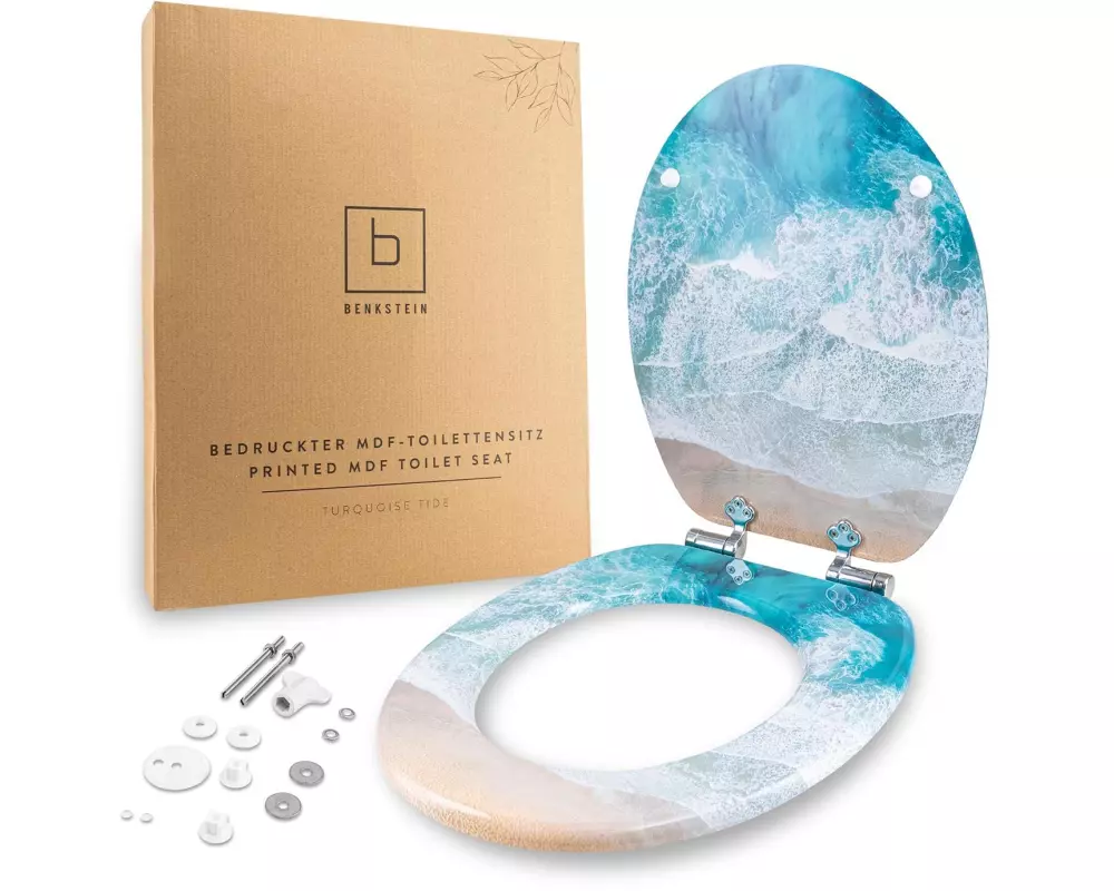 Benkstein Toilettensitz MDF türkis bedruckt