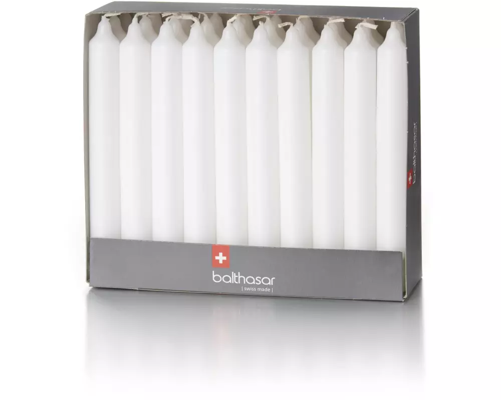balthasar Stabkerze Weiss, 30 Stück