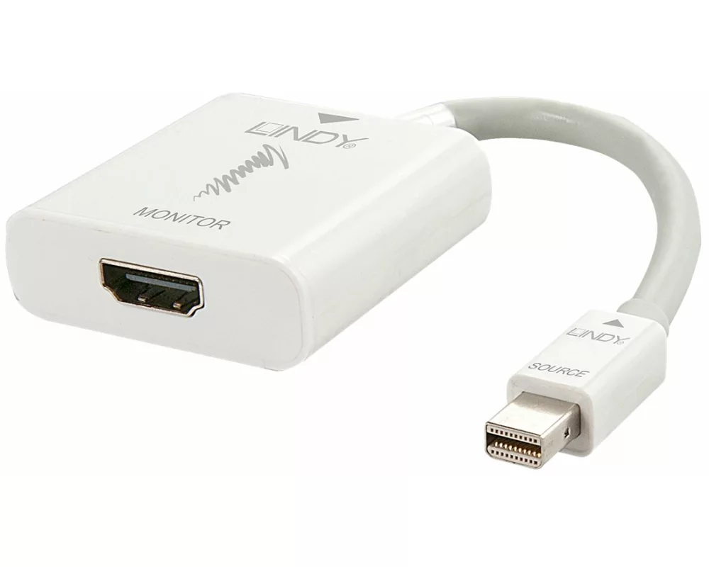 LINDY Video Adapter, DP 1.2, DP-HDMI M-F, white, 4096/3840x2160p, 60Hz