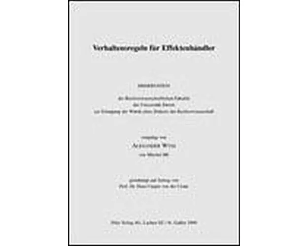 Verhaltensregeln für Effektenhändler