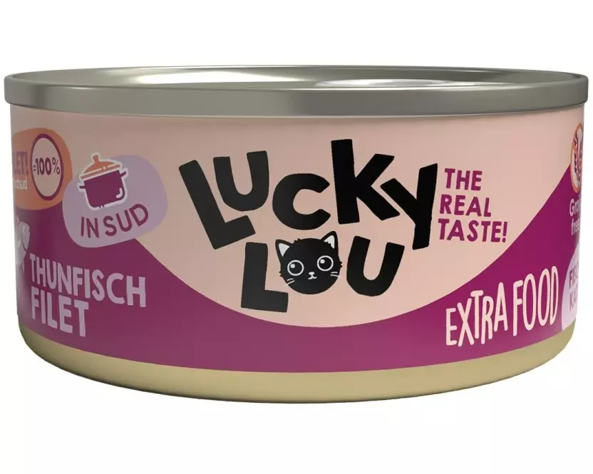 Lucky Lou Nassfutter Extrafood Thunfischfilet in Sud, 70 g