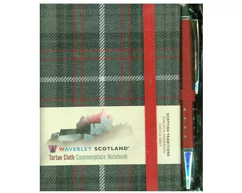 Waverley S.T. (S): Castle Grey Mini with Pen Pocket Genuine Tartan Cloth Commonplace Notebook