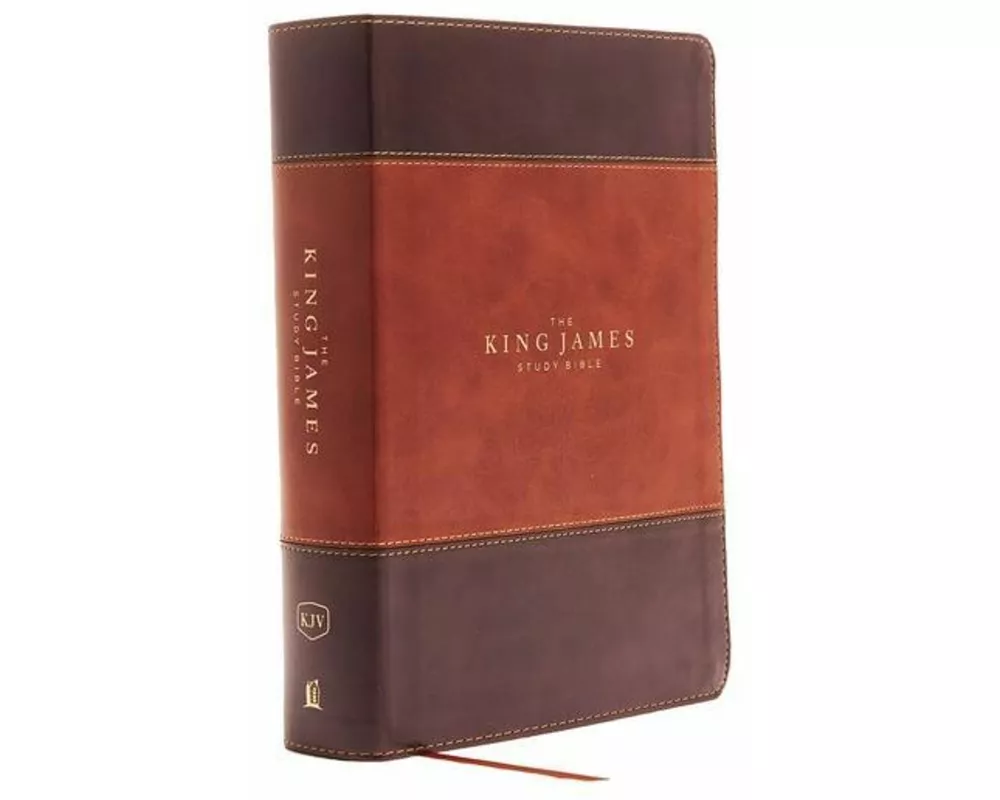 KJV, The King James Study Bible, Leathersoft, Brown, Thumb Indexed, Red Letter, Full-Color Edition