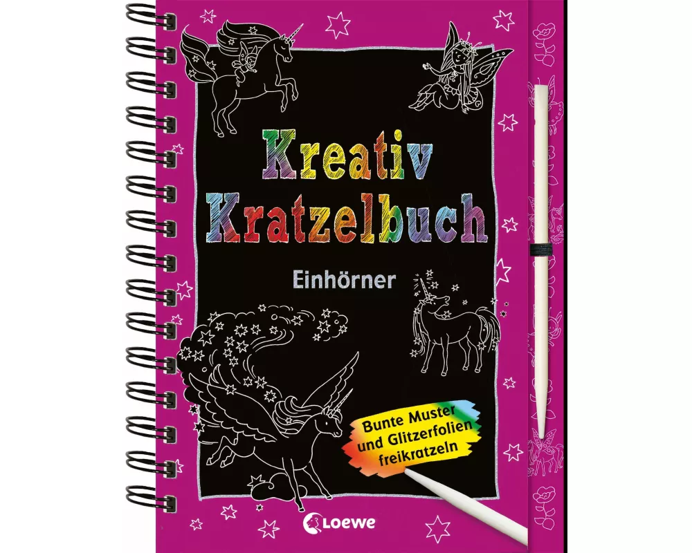 Kreativ-Kratzelbuch: Einhörner