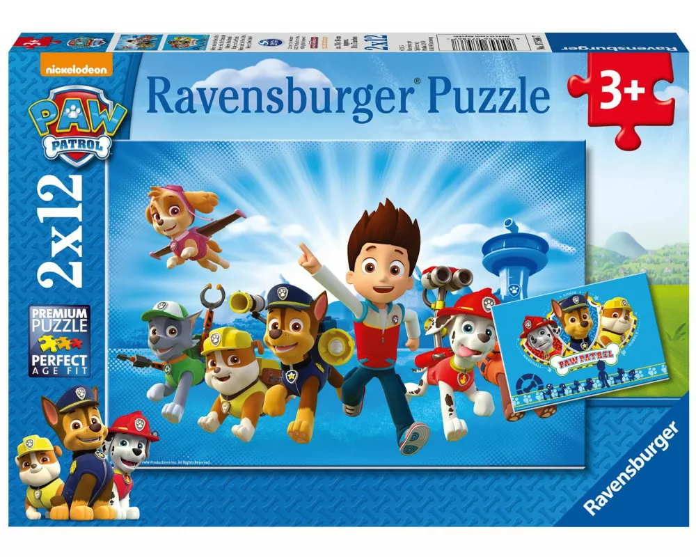 Kinderpuzzle 2x12 Teile - Paw Patrol - Ryder und die Paw Patrol