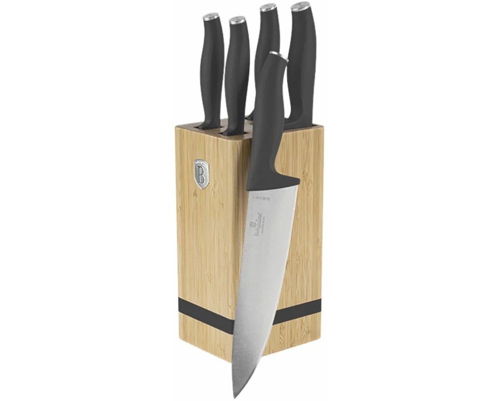 Berlinger Haus 6-teiliges Messerset mit Messerblock matt Anthracite Collection