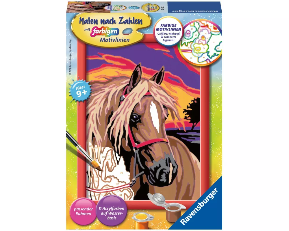 CreArt, Malen nach Zahlen Kinder - Pferdetraum