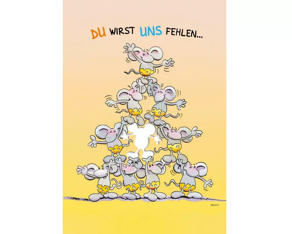 ABC Abschiedskarte Du wirst uns fehlen A4