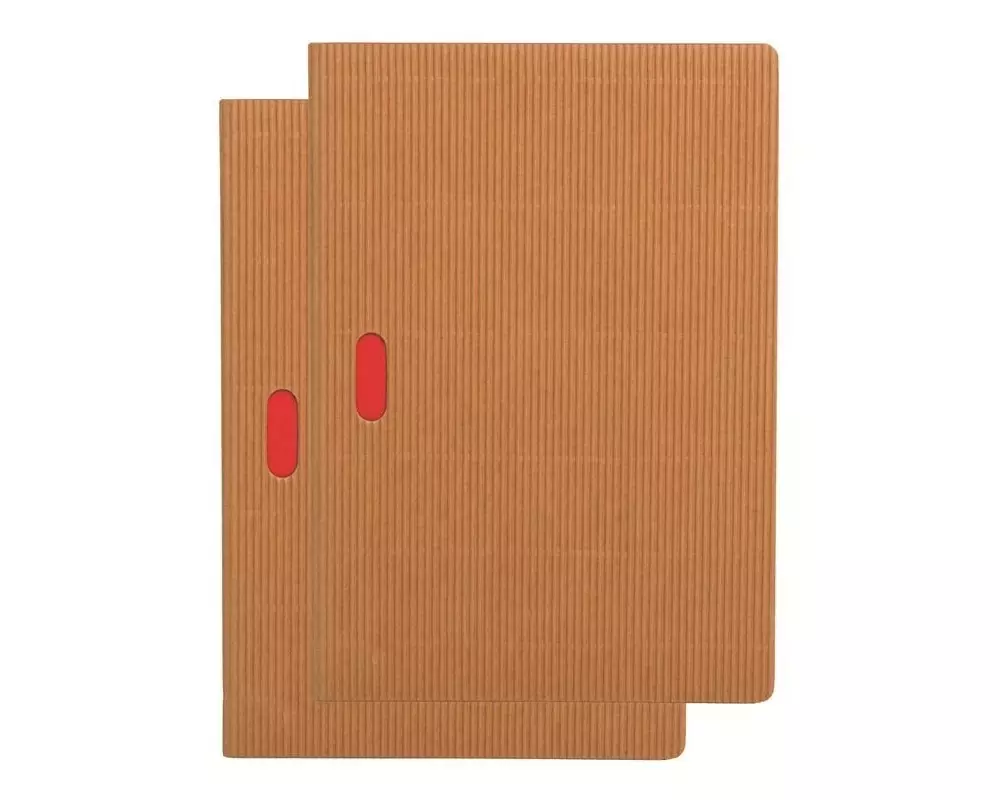 PaperOh Notizbuch Ondulo A5, Kariert, Nature, 2 Stück