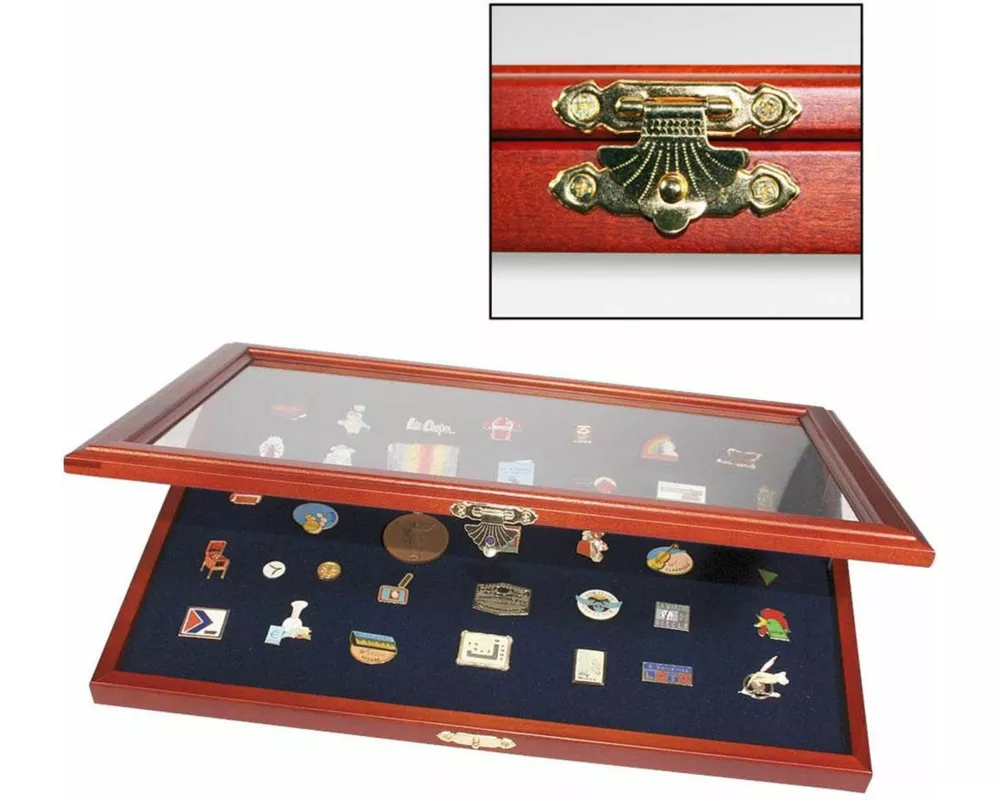 Pin Sammelvitrine Holz
